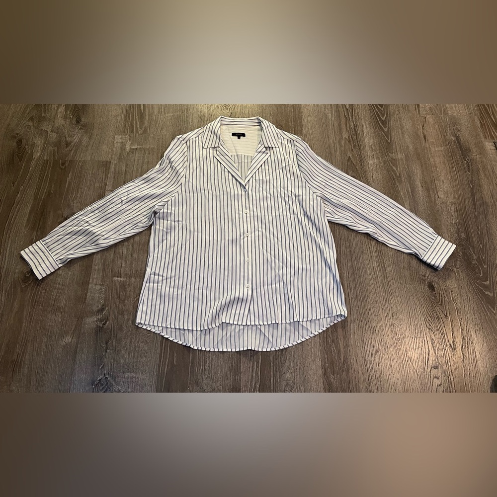 Quince Washable Stretch Silk  Notch Colar Blouse